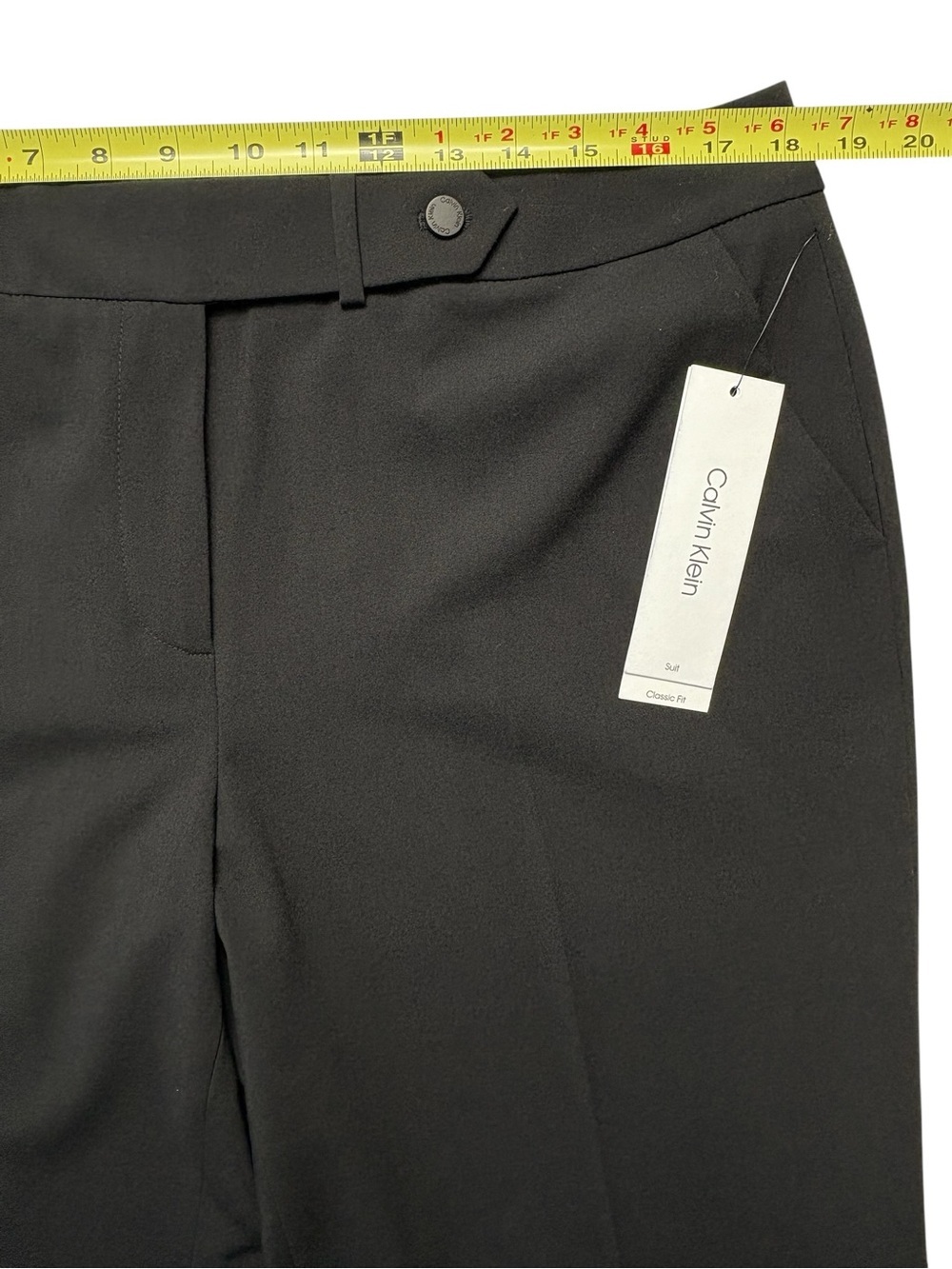 NWT Calvin Klein Classic Fit Suit Trouser Leg Pants Black 14 - Picture 5 of 13